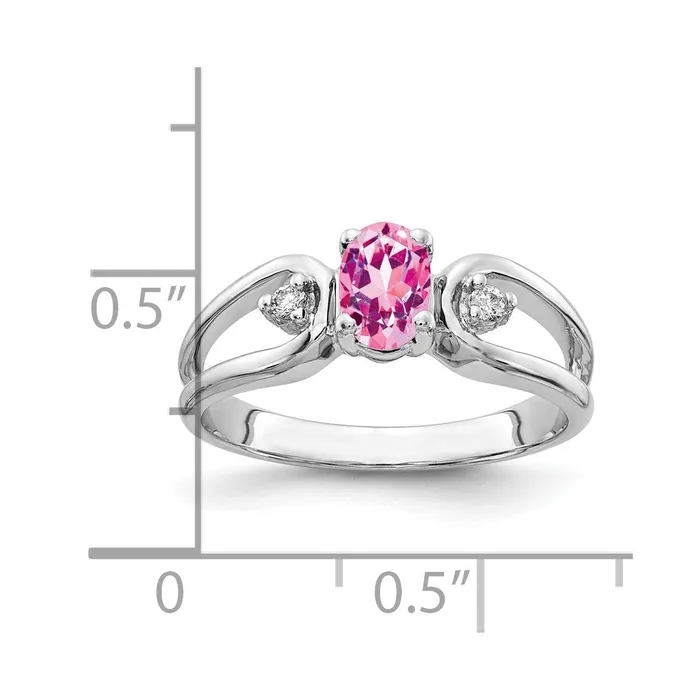 goldiaca Rings 14k White Gold 6x4mm Oval Pink Sapphire A Real Diamond ring