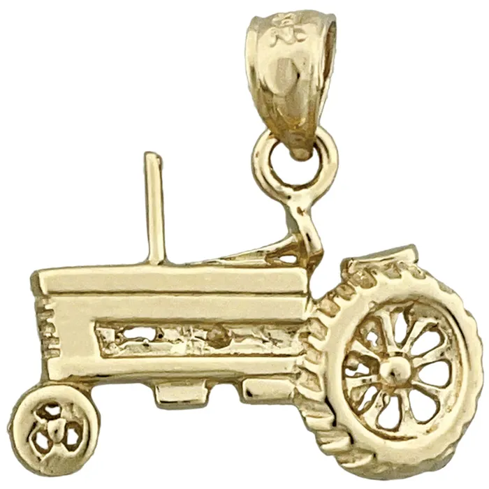 Goldia Charm Necklaces 14K Gold Tractor Charm