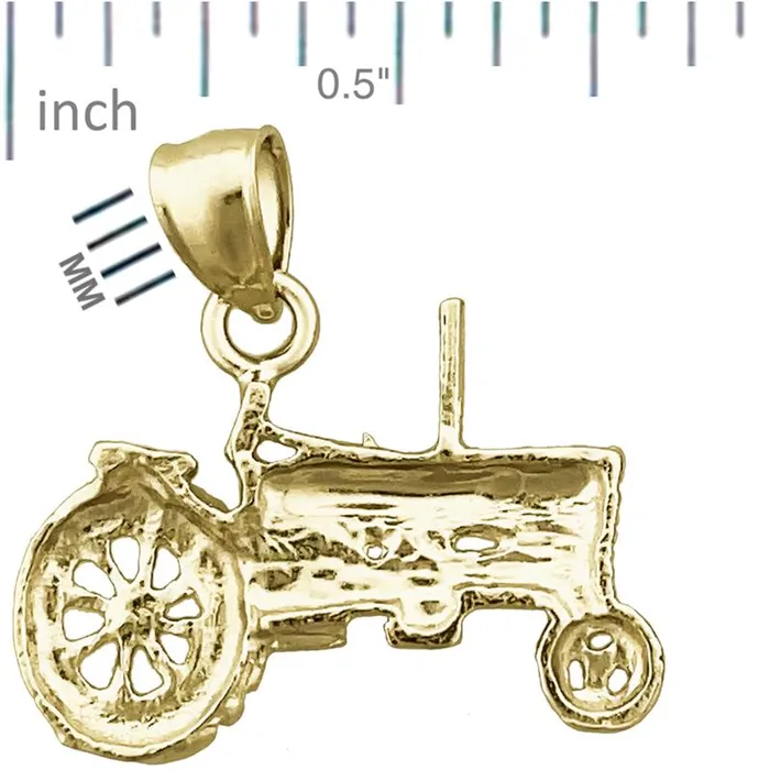 Goldia Charm Necklaces 14K Gold Tractor Charm