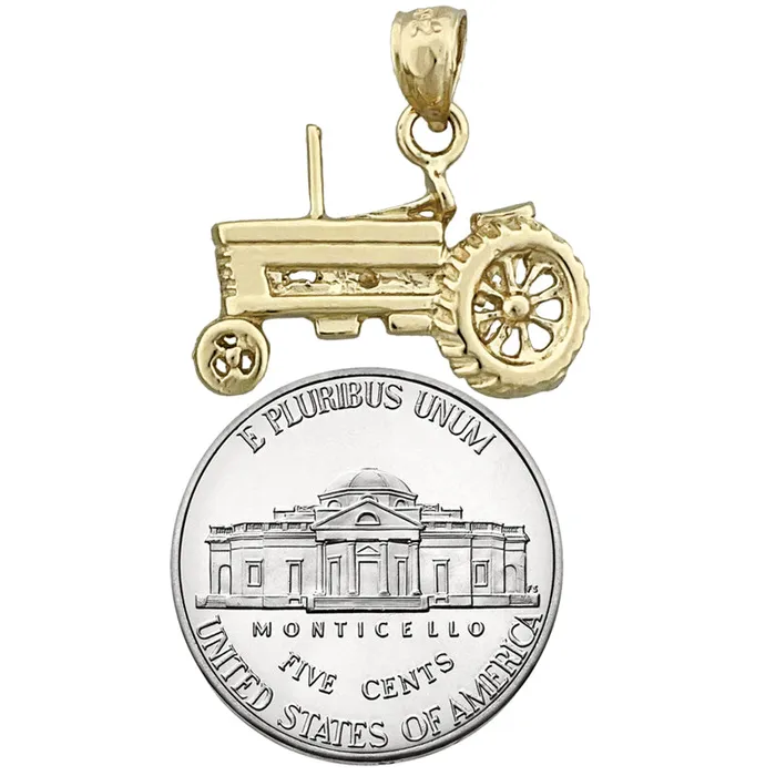 Goldia Charm Necklaces 14K Gold Tractor Charm