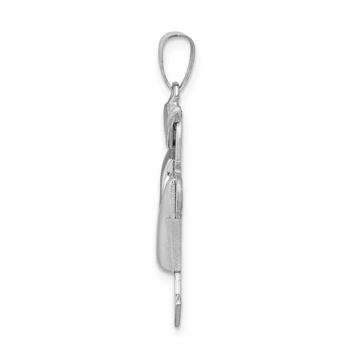 Goldia Charm Necklaces 14k White Gold Puffed Boy wHat on Left Engravable Charm