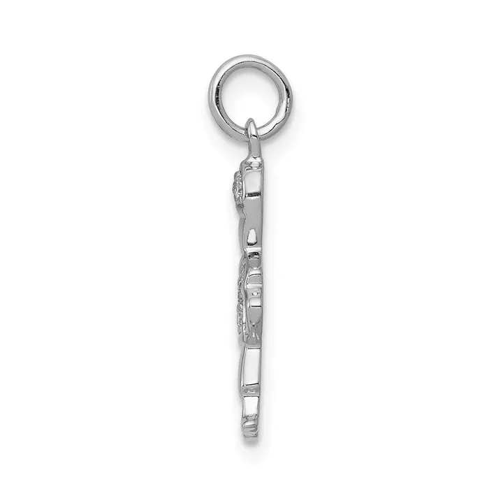 Goldia Charm Necklaces 14k White Gold Real Diamond Boy Charm