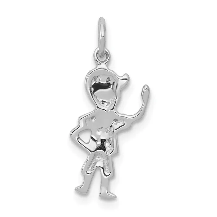 Goldia Charm Necklaces 14k White Gold Real Diamond Boy Charm