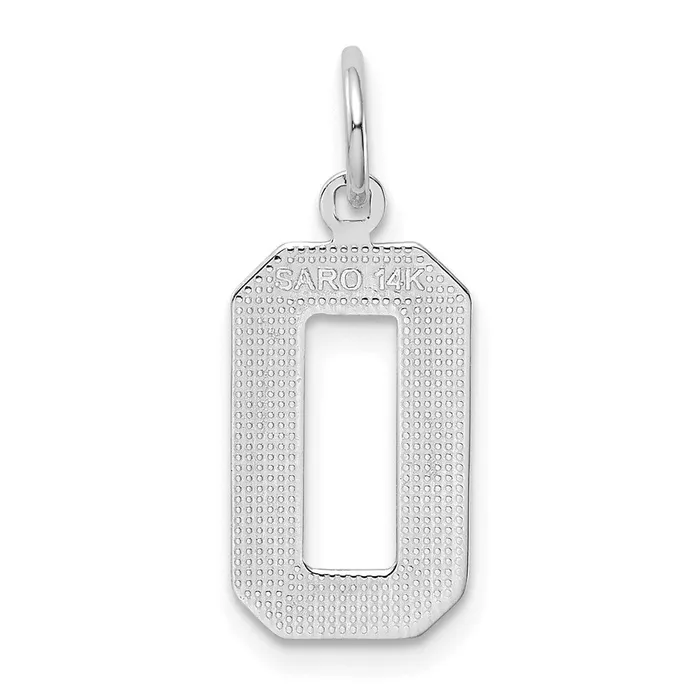 Goldia Charm Necklaces 14k White Goldw Medium Polished Number 0 Charm
