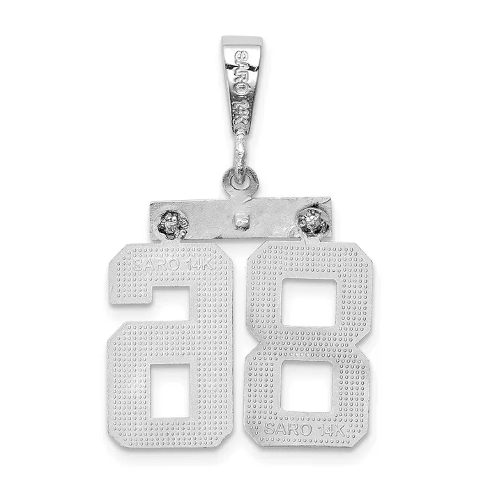 Goldia Charm Necklaces 14k White Goldw Medium Polished Number 86 Charm