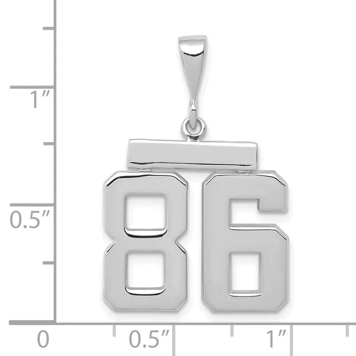 Goldia Charm Necklaces 14k White Goldw Medium Polished Number 86 Charm