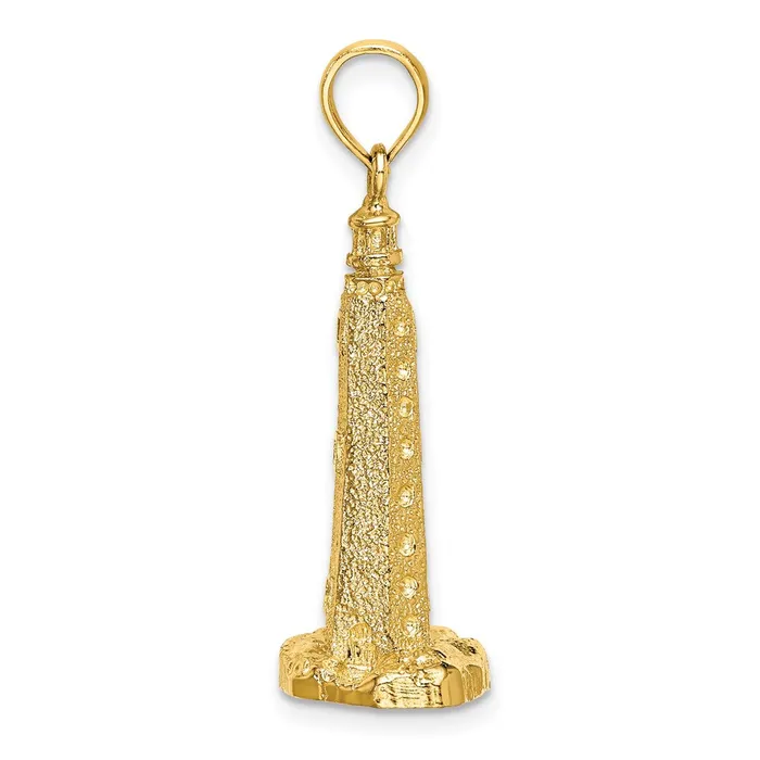 Goldia Charm Necklaces 14k Yellow Gold 3D Cape Henlopen Lighthouse De Charm