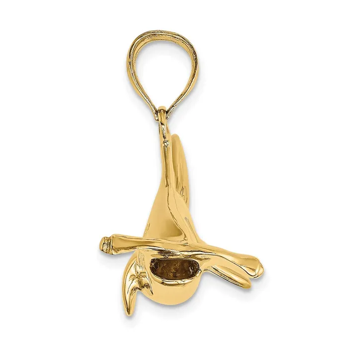 Goldia Charm Necklaces 14k Yellow Gold 3D Hammerhead Shark Charm