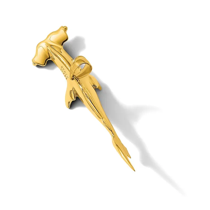 Goldia Charm Necklaces 14k Yellow Gold 3D Hammerhead Shark Charm