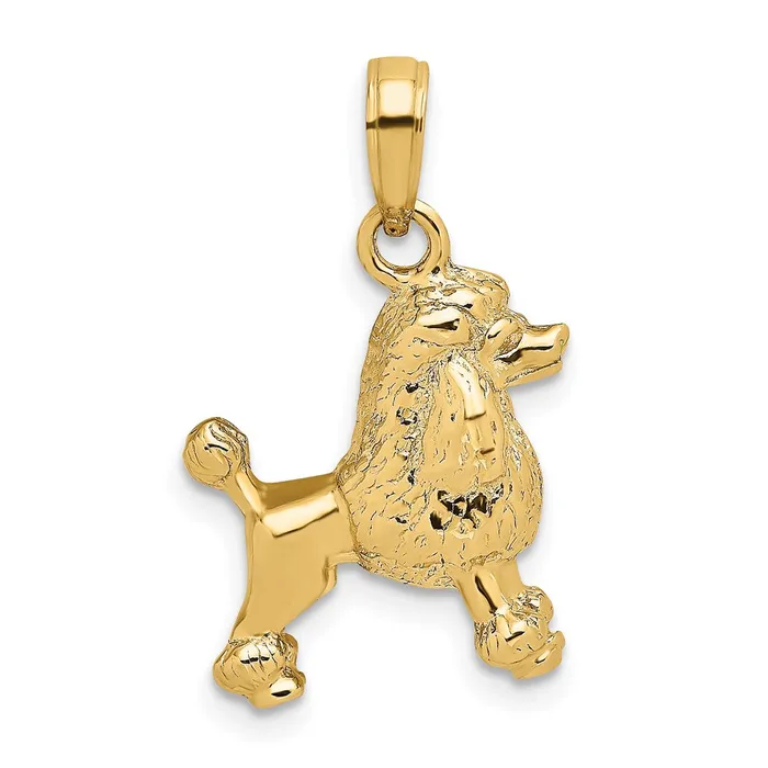 Goldia Charm Necklaces 14k Yellow Gold 3D Poodle Dog Charm