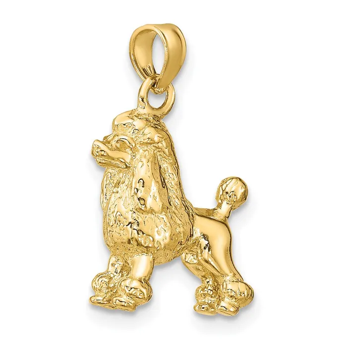 Goldia Charm Necklaces 14k Yellow Gold 3D Poodle Dog Charm