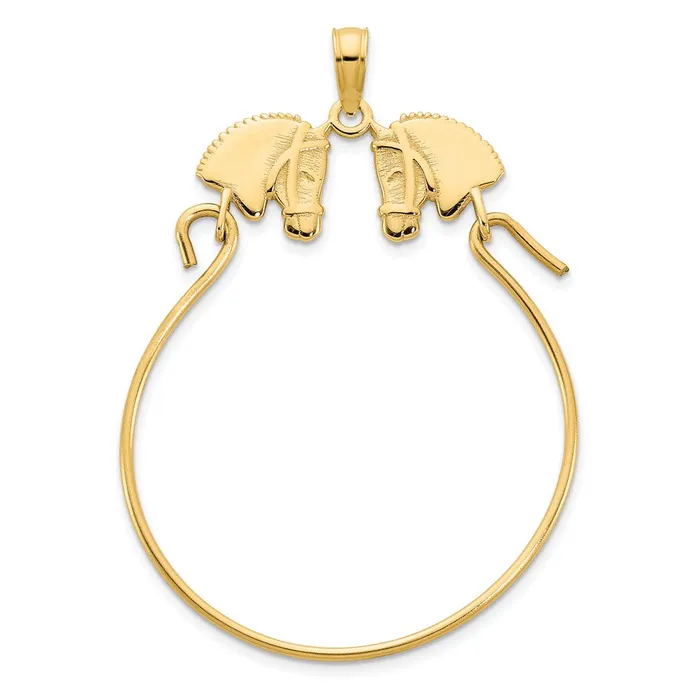 Goldia Charm Necklaces 14k Yellow Gold Horse Head Charm Holder Pendant