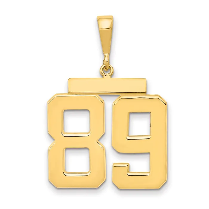 Goldia Charm Necklaces 14k Yellow Gold Large Polished Number 89 Charm