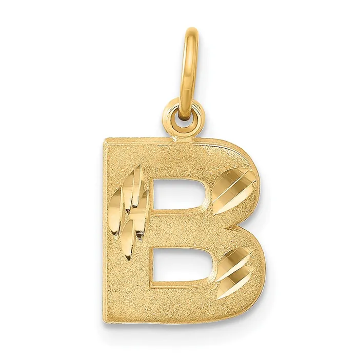 Goldia Charm Necklaces 14k Yellow Gold Letter B Initial Charm