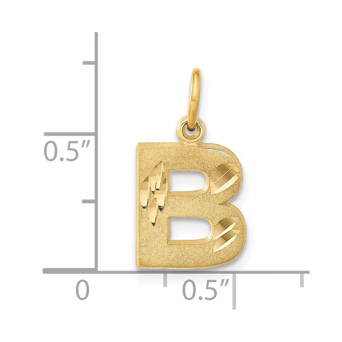 Goldia Charm Necklaces 14k Yellow Gold Letter B Initial Charm