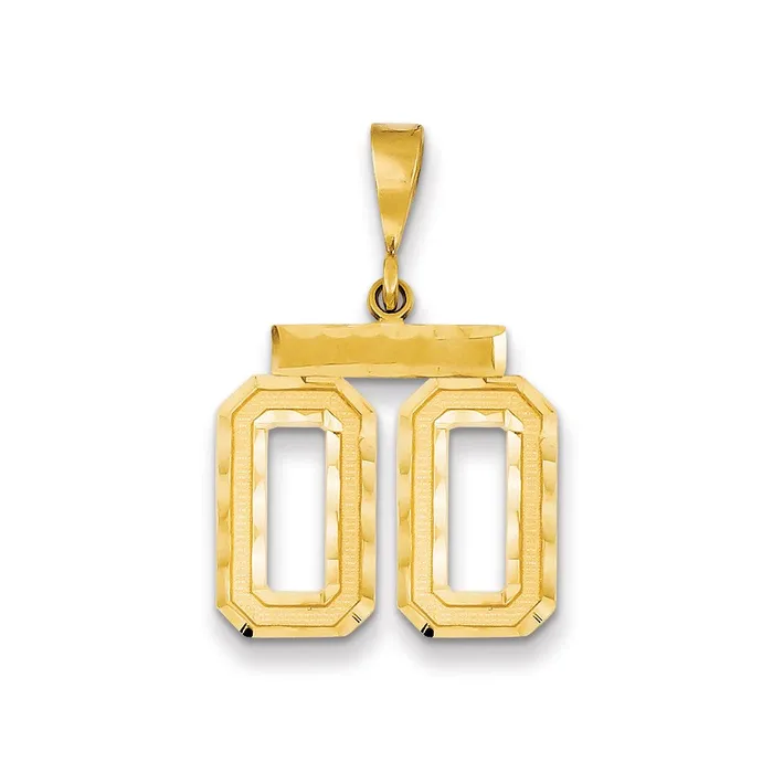 Goldia Charm Necklaces 14k Yellow Gold Medium Diamondcut Number 00 Charm Goldia Charm Necklaces 14k Yellow Gold Medium Diamondcut Number 00 Charm