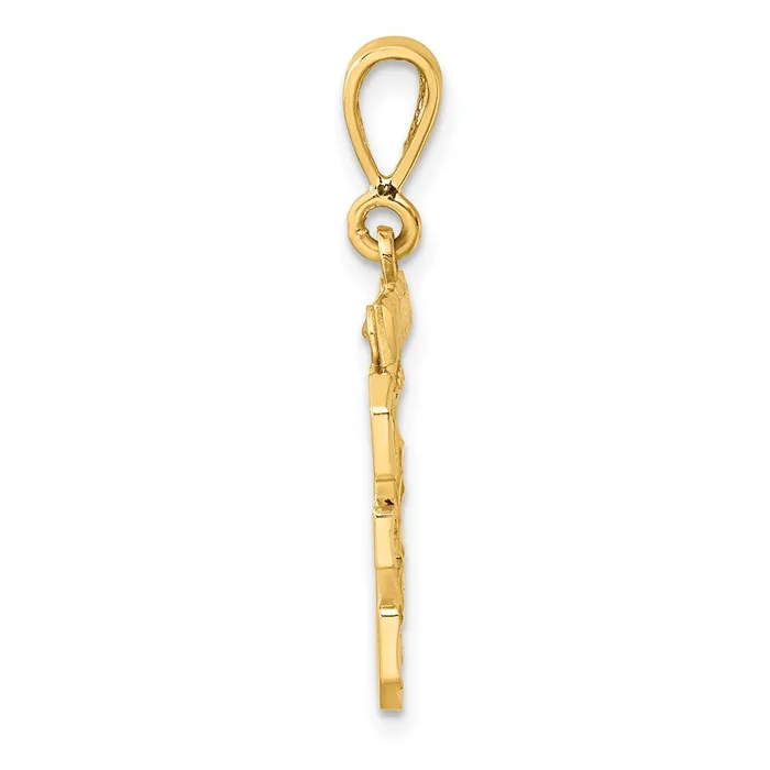 Goldia Charm Necklaces 14k Yellow Gold Medium Diamondcut Number 35 Charm