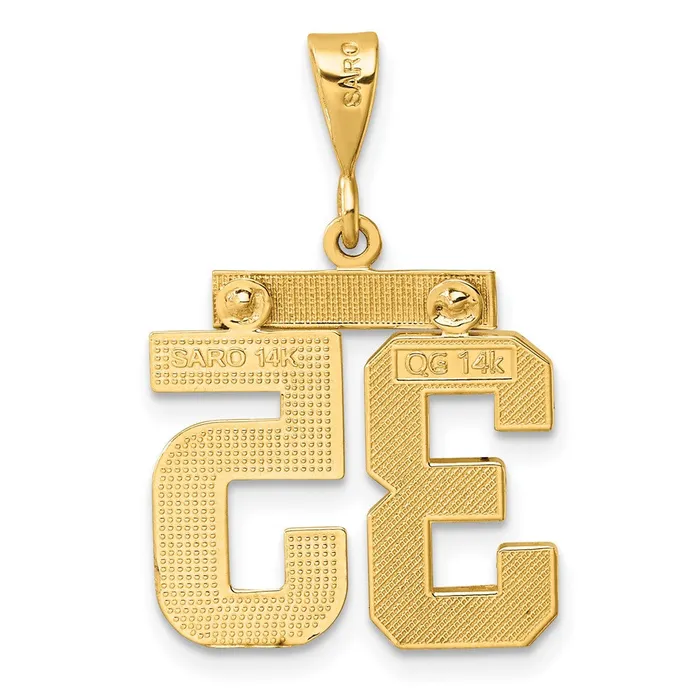 Goldia Charm Necklaces 14k Yellow Gold Medium Diamondcut Number 35 Charm