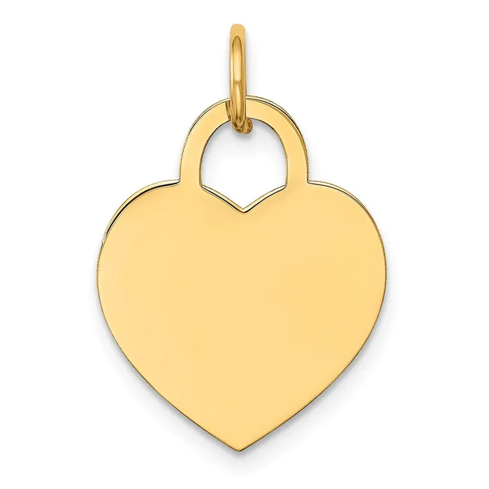 Goldia Charm Necklaces 14k Yellow Gold Medium Engravable Heart Charm
