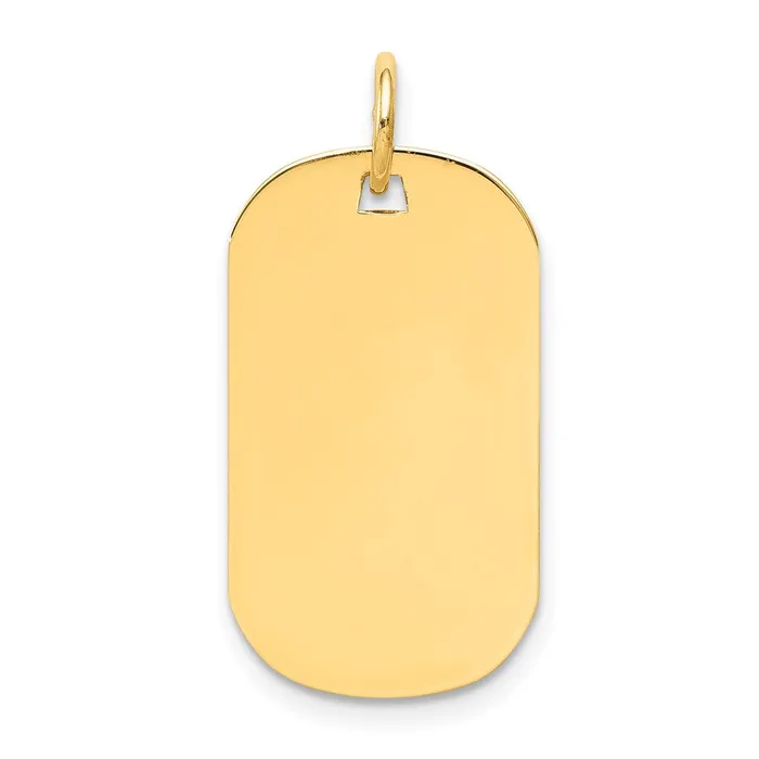 Goldia Charm Necklaces 14k Yellow Gold Plain 011 Gauge Engraveable Dog Tag Disc Charm