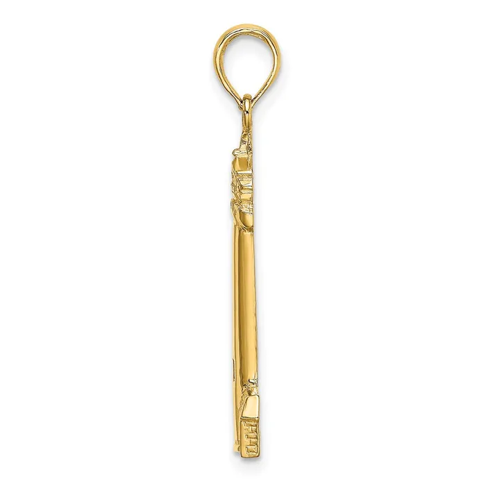 Goldia Charm Necklaces 14k Yellow Gold Polished CAPE MAY Lighthouse Charm