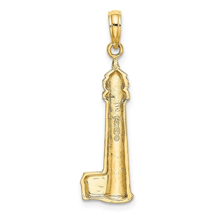 Goldia Charm Necklaces 14k Yellow Gold Polished CAPE MAY Lighthouse Charm