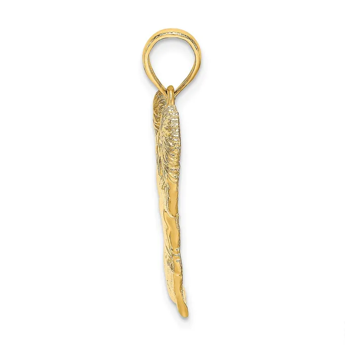 Goldia Charm Necklaces 14k Yellow Gold Solid OpenBacked Cheerleader Charm