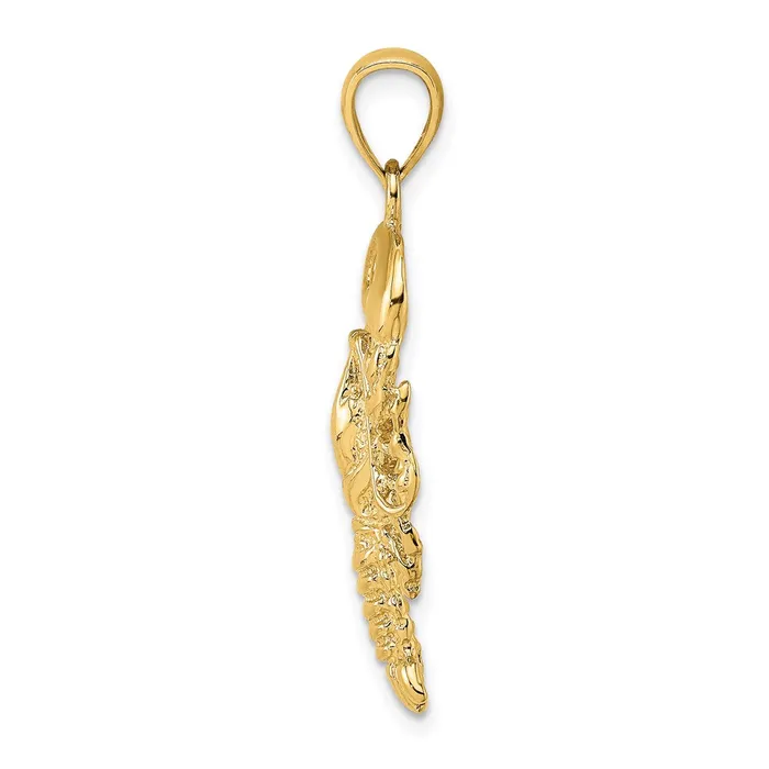 Goldia Charm Necklaces 14k Yellow Gold Textured Maine Lobster Charm