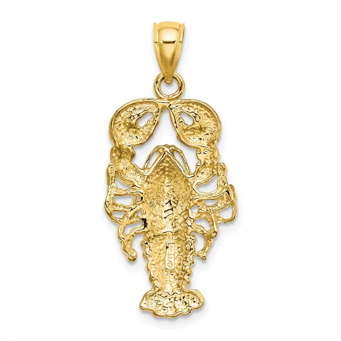 Goldia Charm Necklaces 14k Yellow Gold Textured Maine Lobster Charm