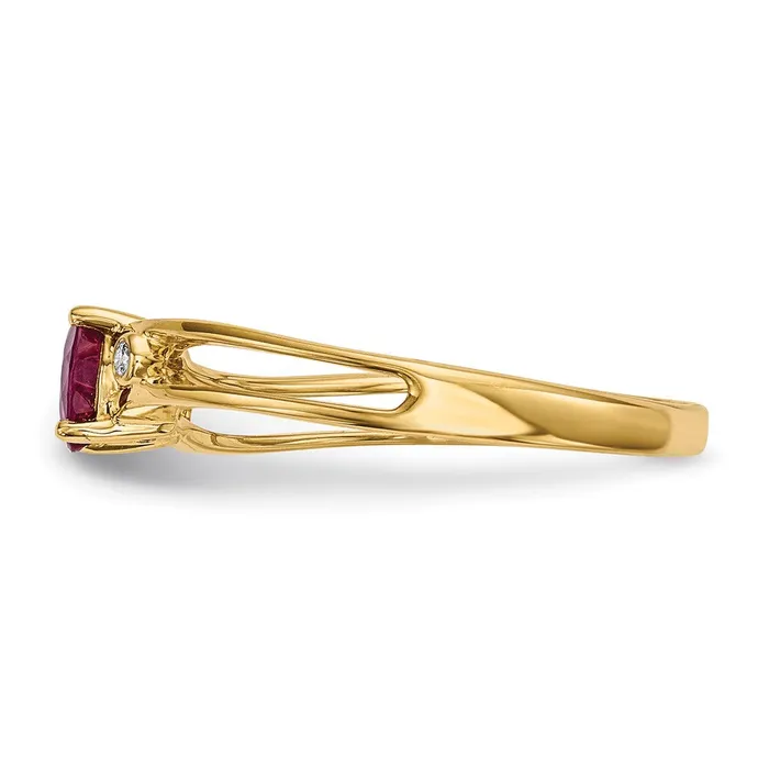Goldiacom 14k Gold w Ruby Real Diamond Ring Rings