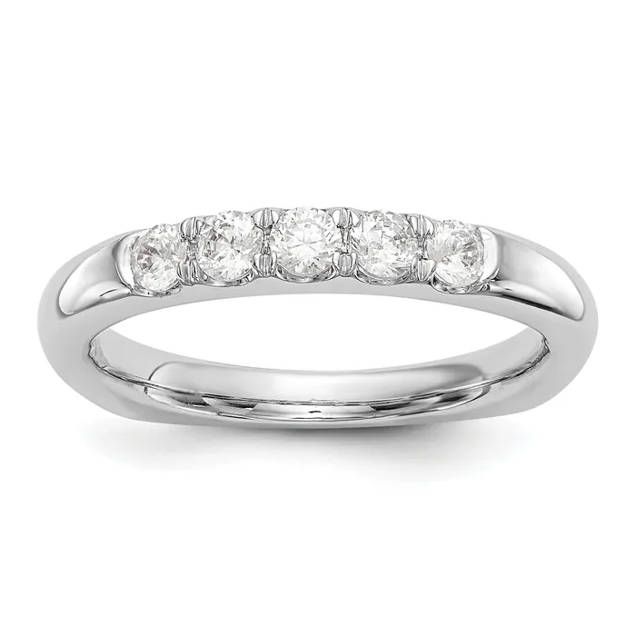 Goldiacom 14K White Gold Diamond Wedding Band Rings
