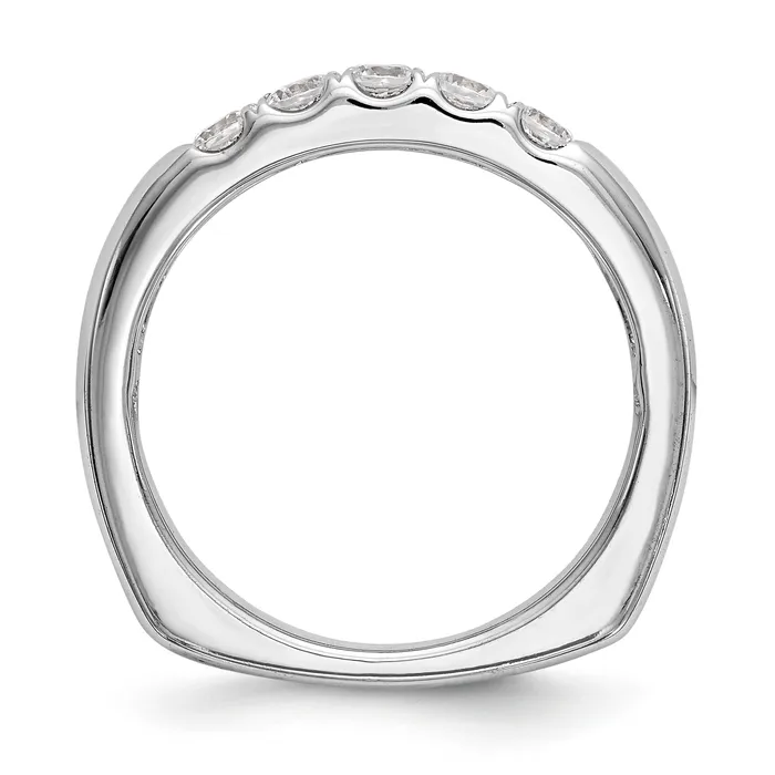 Goldiacom 14K White Gold Diamond Wedding Band Rings