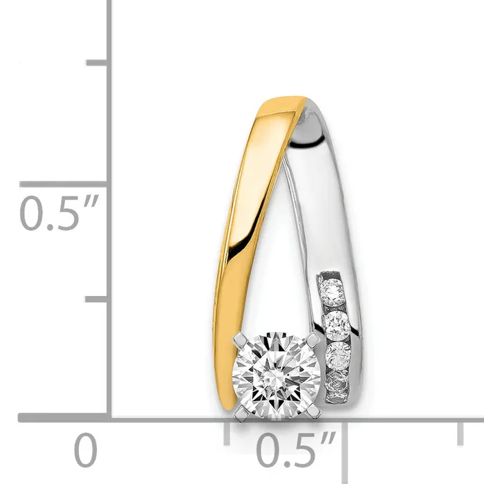 Goldiacom Rings 14k Two Tone AA Diamond Peg Slide