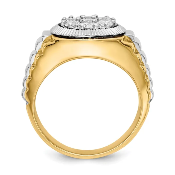Goldiacom Rings 14k TwoTone Gold AA Real Diamond mens ring