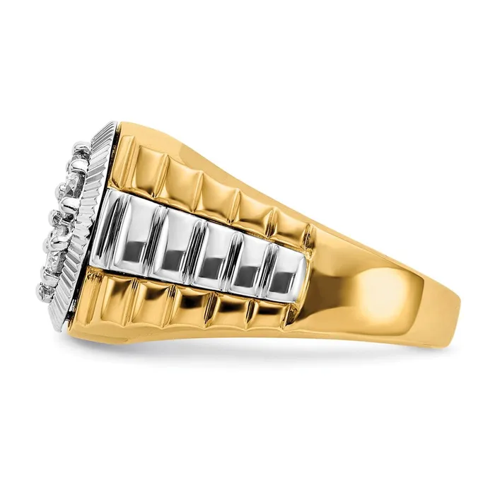 Goldiacom Rings 14k TwoTone Gold AA Real Diamond mens ring