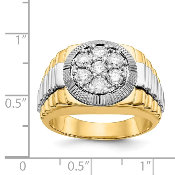 Goldiacom Rings 14k TwoTone Gold AA Real Diamond mens ring