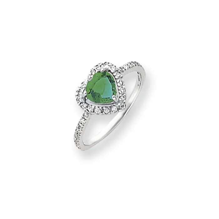 Goldiacom Rings 14k White Gold 6mm Heart Mount St Helens A Real Diamond ring