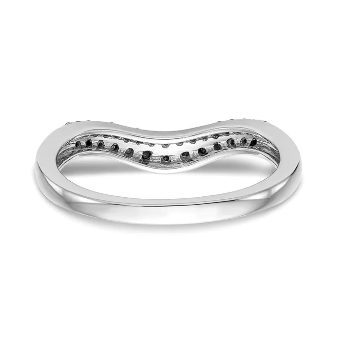 Goldiacom Rings 14k White Gold Black White Real Diamond Band