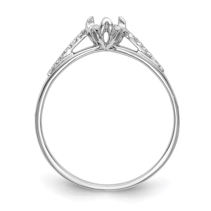 Goldiacom Rings 14K White Gold Complete Real Diamond PromiseEngagement Ring