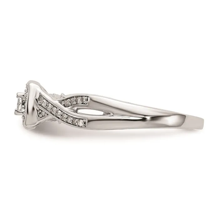 Goldiacom Rings 14K White Gold Complete Real Diamond PromiseEngagement Ring