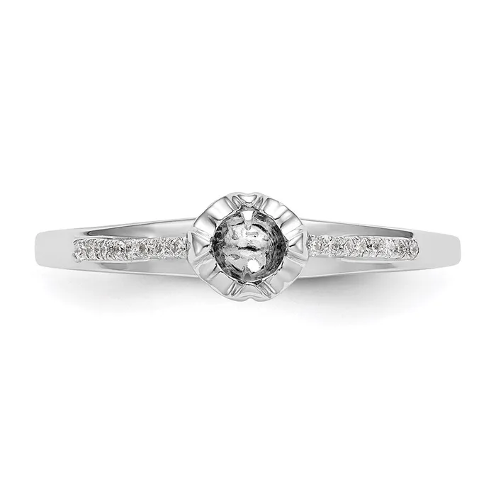 Goldiacom Rings 14K White Gold Complete Real Diamond PromiseEngagement Ring