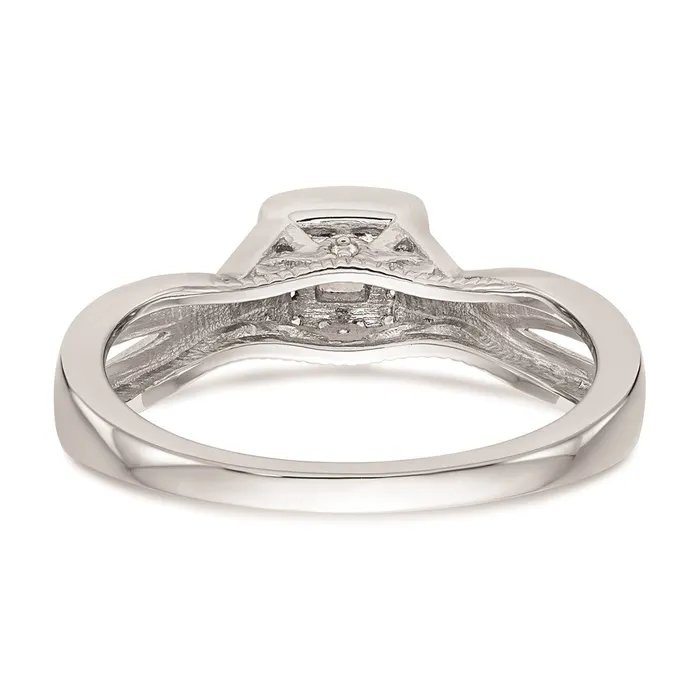 Goldiacom Rings 14K White Gold Complete Real Diamond PromiseEngagement Ring