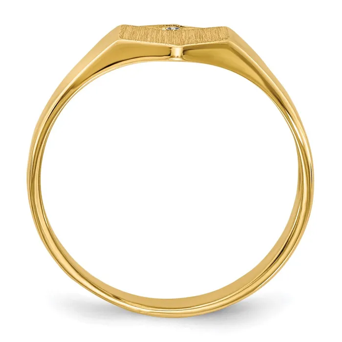 Goldiacom Rings 14K Yellow Gold VS Real Diamond signet ring
