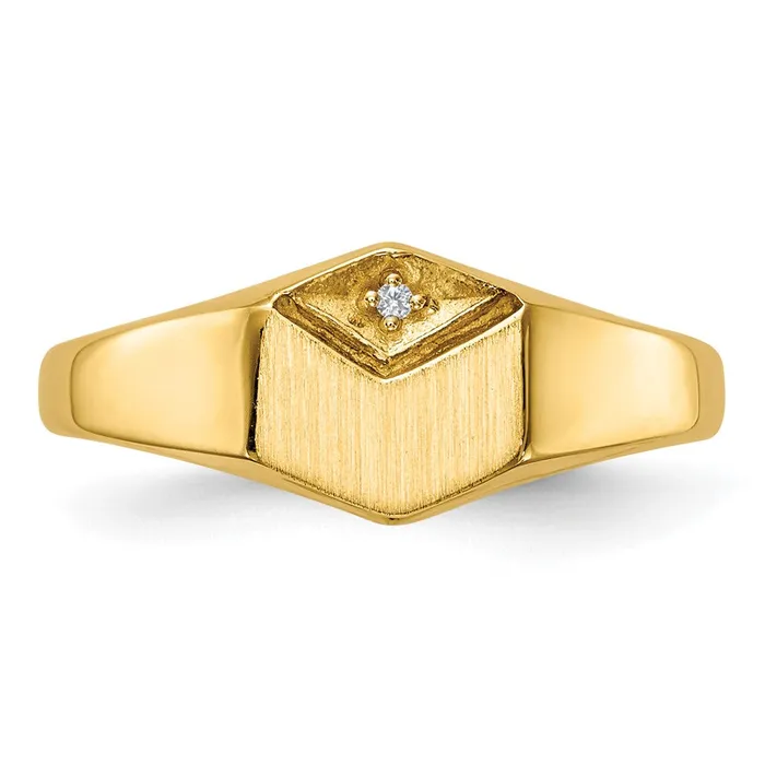 Goldiacom Rings 14K Yellow Gold VS Real Diamond signet ring