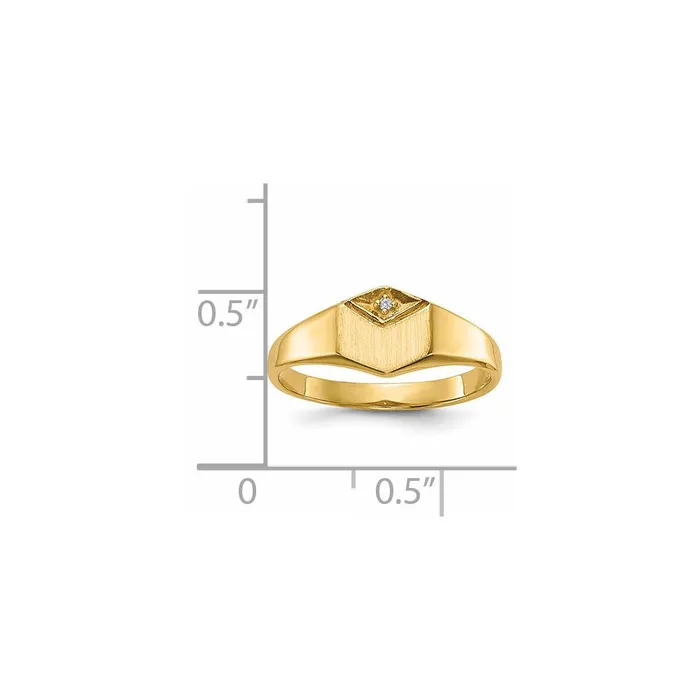 Goldiacom Rings 14K Yellow Gold VS Real Diamond signet ring