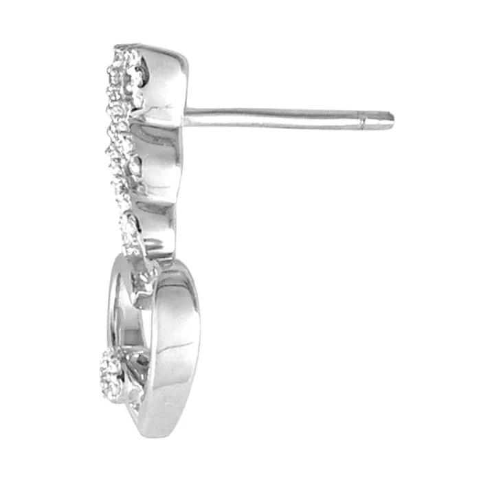 Goldia Earrings 01 CT TW Diamond Cascading Heart Drop Earrings in 10K White Gold
