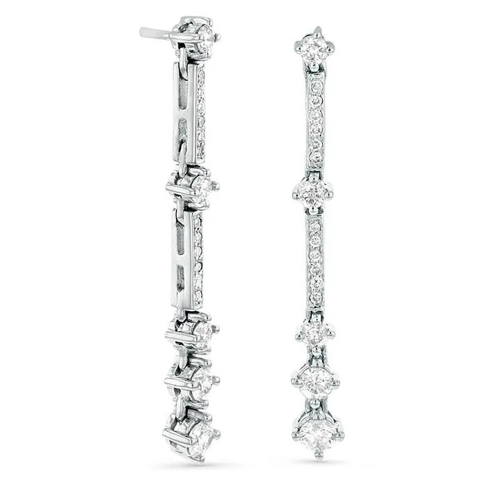 Goldia Earrings 075 CT TW Diamond Bar Drop Earrings in 14K White Gold ISI2