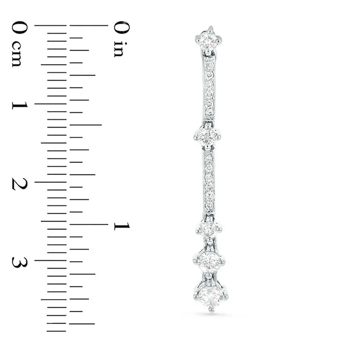 Goldia Earrings 075 CT TW Diamond Bar Drop Earrings in 14K White Gold ISI2