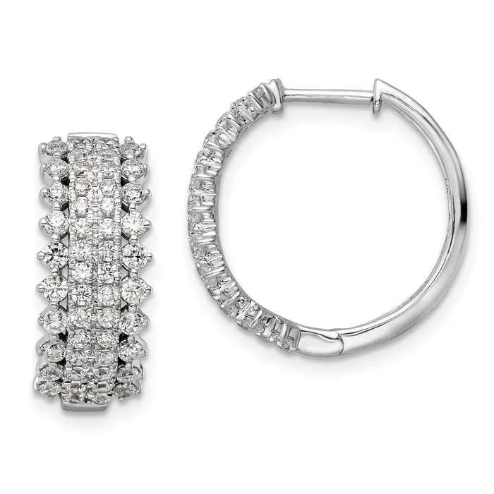 Goldia Earrings 14k White Gold 1 12 Ct Lab Grown Diamond VSSI G Hinged Hoop Earrings