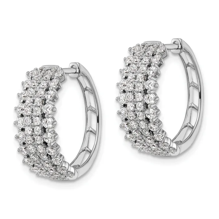 Goldia Earrings 14k White Gold 1 12 Ct Lab Grown Diamond VSSI G Hinged Hoop Earrings